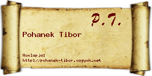 Pohanek Tibor névjegykártya